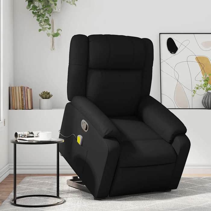 VidaXL Fauteuil inclinable de massage Noir Similicuir 3205157