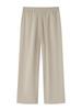Mom's Summer 2026 Ice Silk High-Waisted Cropped Wide-Leg Pants for Women - Thin, Casual, Chinese Style.