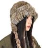Rabbit Hair Blended Hat for Women In Autumn and Winter Thickened Warm Wool Hat Cold Protection Ears and Face Small Bag Head Hat Pullover Hat