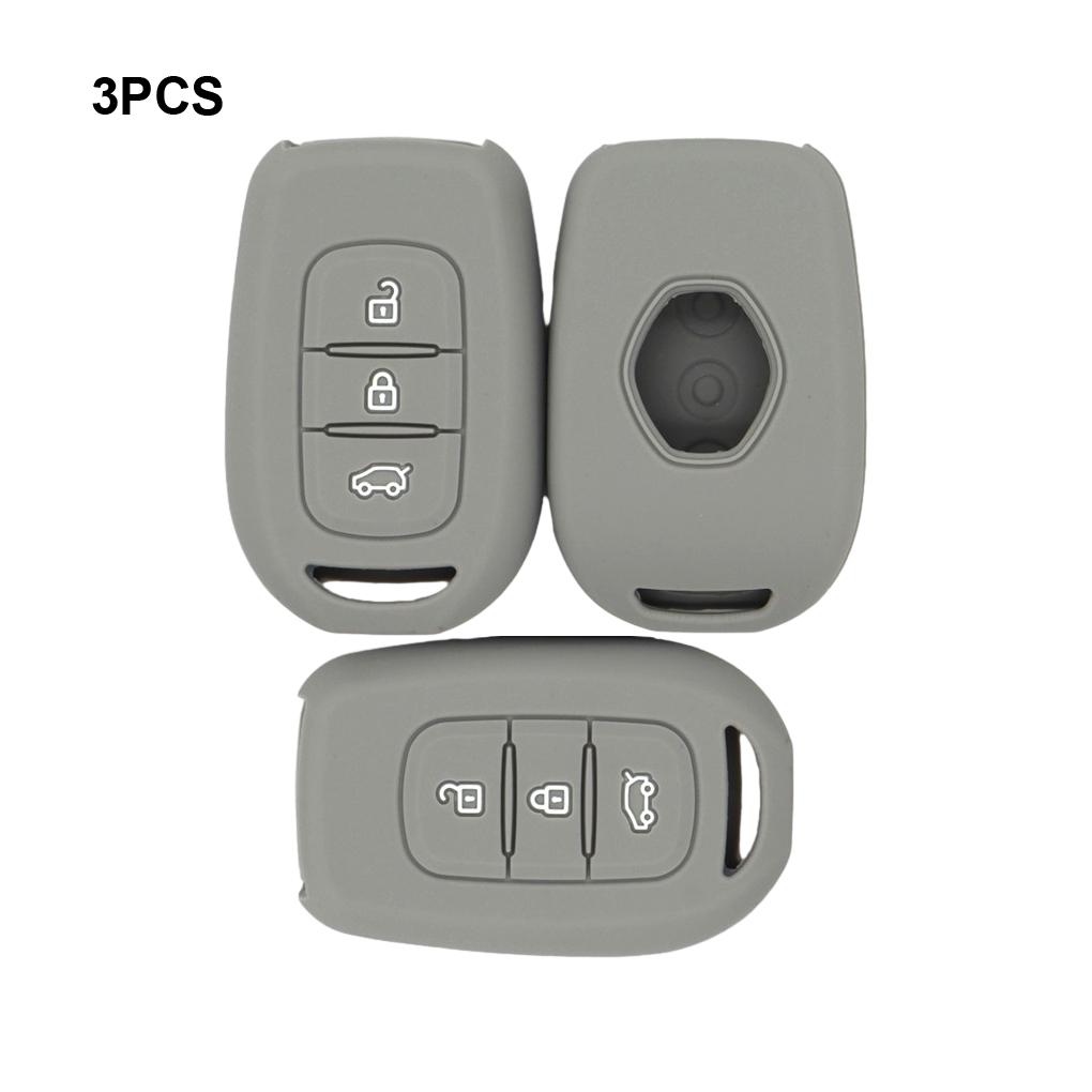 3pcs Silicone Car Key Cover Case for Renault With 3 Button Case Key Non-toxic Car Key Case