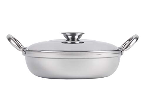 PEARL METAL 17cm Silver Stainless Steel Two-Handled Pot, Kitchen Mate HB-4459