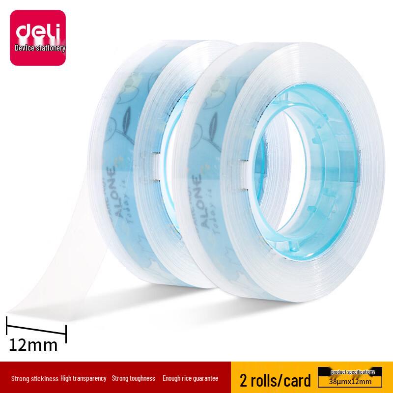 Deli Strong Adhesive Clear Narrow Stationery Tape