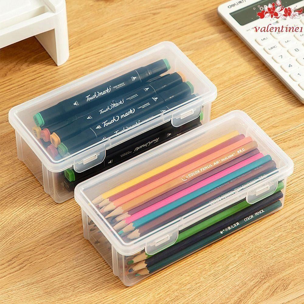 

1Pcs Large Capacity Pencil Case With Buckled Storage Box New Plastic Pencil Box