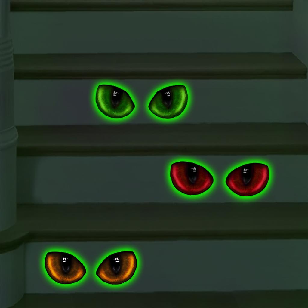 Green Light Luminous Animal Eye Wall Stickers Creative Fluorescent Wall Decoration Stickers Self-adhesive Wall Stickers