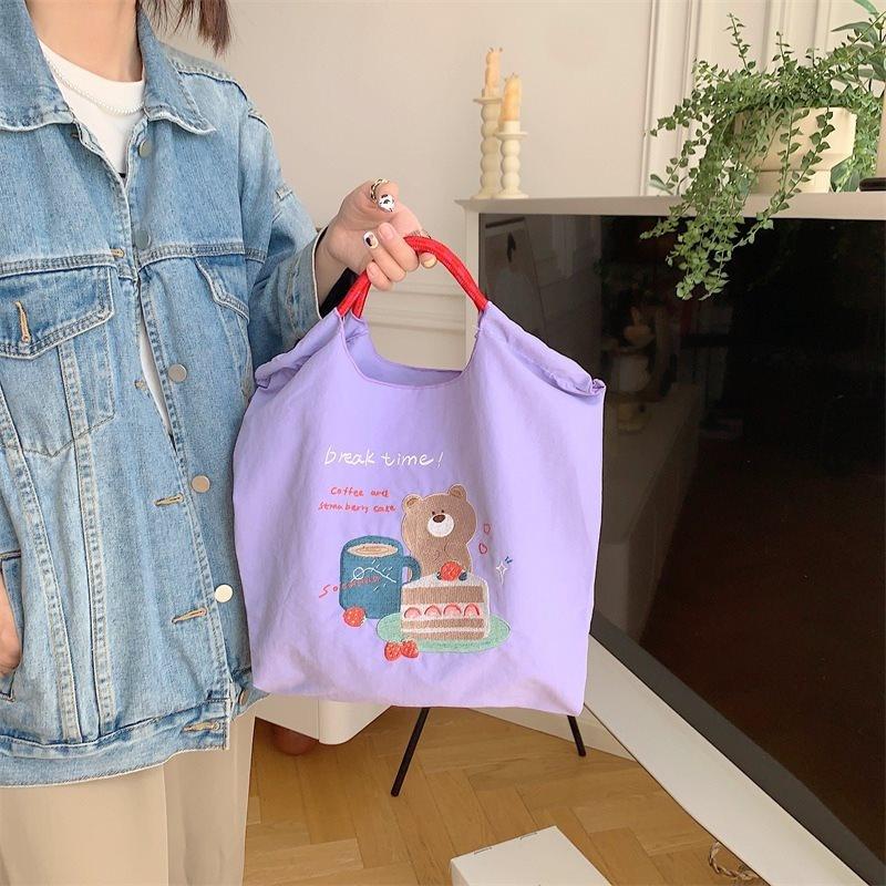 Entzückende japanische bestickte Tragetasche mit süßen Designs für Schüler und Käufer