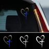 Love Heart Cross Design Car Styling Sticker Waterproof Removable Decal for Rear Window & Bumper Auto Body Art Decoration