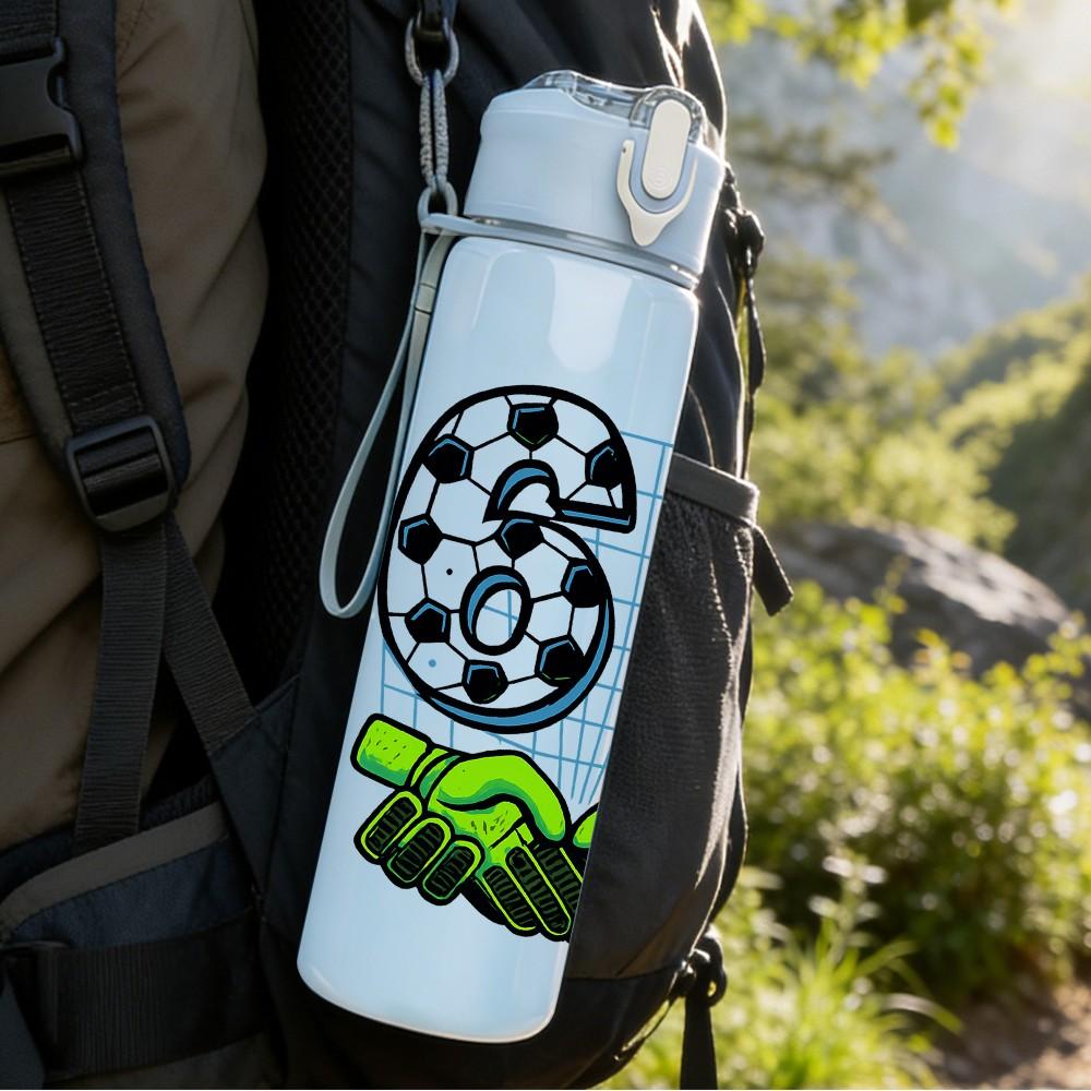 1PC Stone Style 67 Number Letter 750ml Color Plastic Sports Water Bottle Leakproof Flip Straw Lid Suitable for Sports Office Home Use