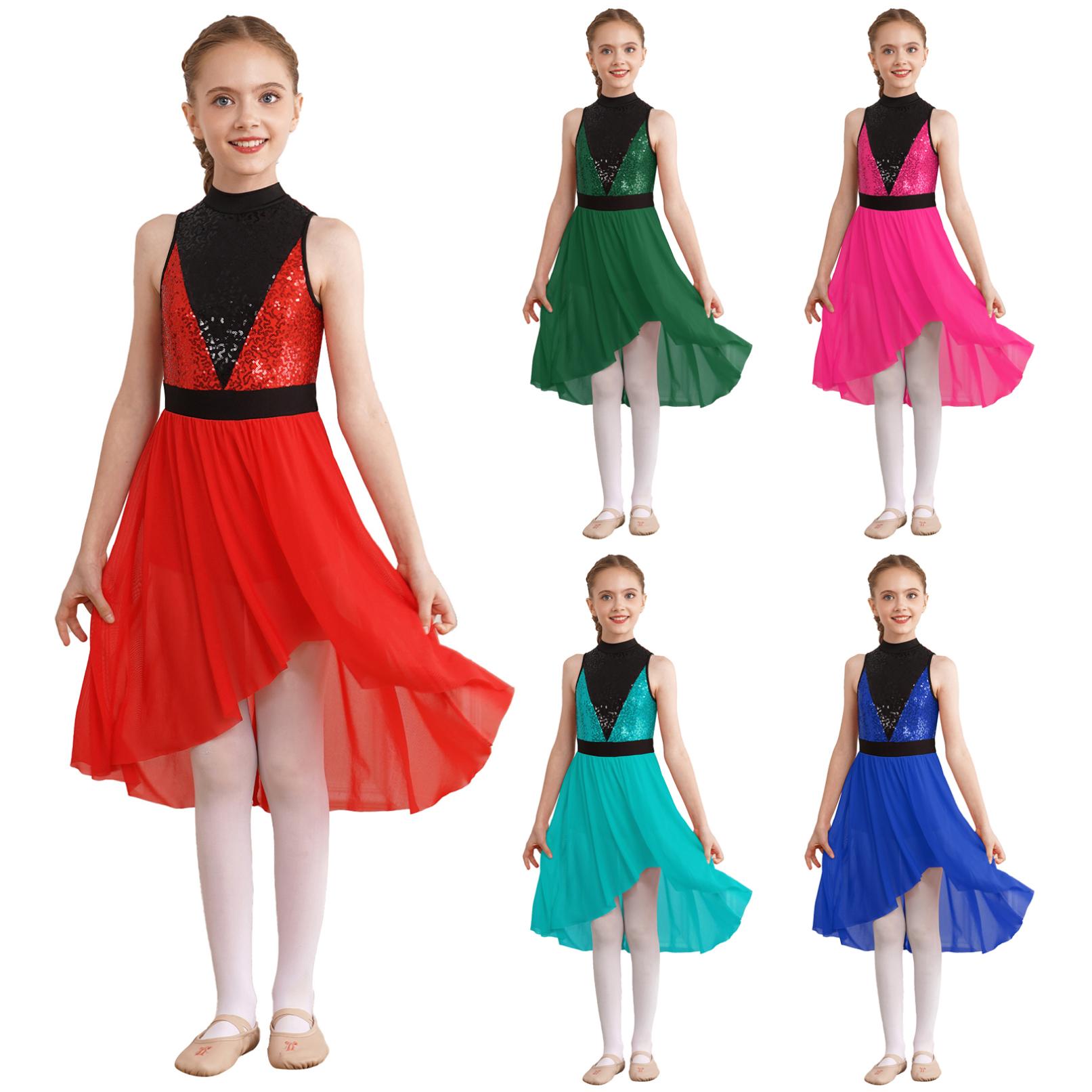 

Дівчата з блискітками Хвала Ліричний балет Танцювальне плаття High-Low Latin Jazz Modern Contemporary Ballroom Costume 5-6 Years королівський синій колір