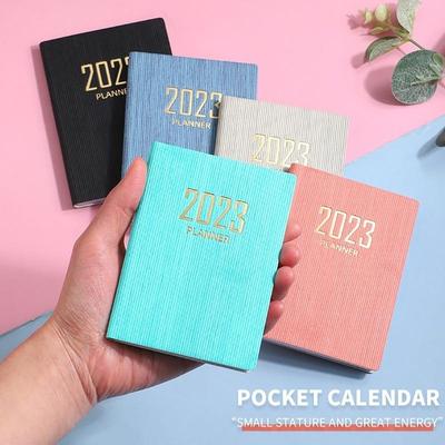 2023 A7 Mini Defter 365 Gün Taşınabilir Cep Not Defteri Günlük Haftalık Ajanda Planlayıcı Defterler Kırtasiye Ofis Okul Malzemeleri