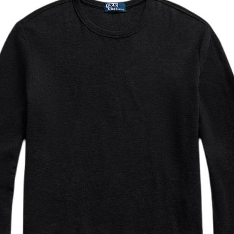 Polo Ralph Lauren Solid Color Crew Neck Casual Pullover Sweatshirt Men Sweatshirt Black MNPOKNI16821791-001