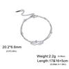 Angel Wing Charm Bracelet for Women Stainless Steel Gold Double Layer Snake Chain Bracelets Trendy Jewelry