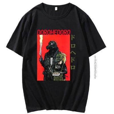 Japanse Anime Dorohedoro Patroon Korte Mouw Lente Zomer Heren/Dames Puur Katoen Mode T-Shirt Mannelijk Casual Los T-shirt
