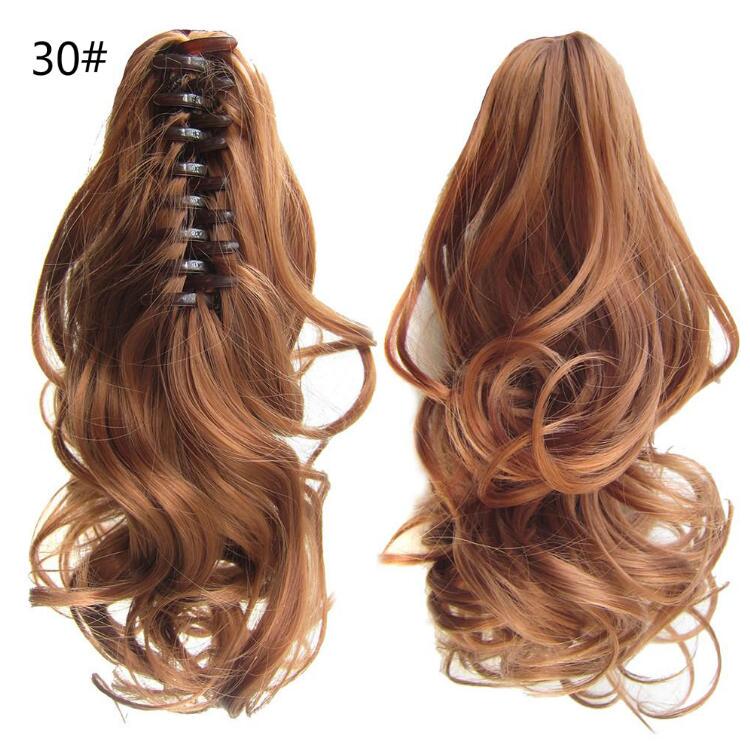 

Long Hair Bun Wig PonyTail Matte High Temperature Silk Fiber Claw Clip 40cm 30#
