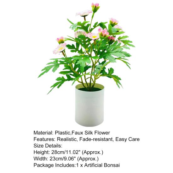 Künstliche Blumen-Bonsai, bruchsicherer UV-beständiger Kunststoff, bezaubernd, kein Beschneiden, Chrysanthemen, künstliche Blumen-Bonsai für den Balkon