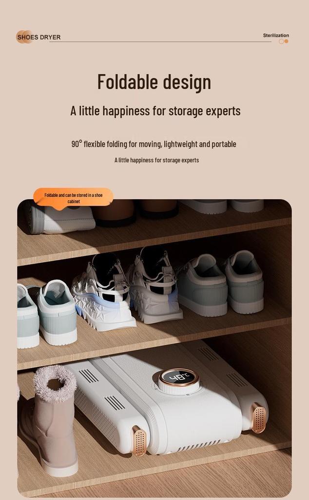 Folding Multi-Functional Retractable Shoe Dryer & Timer