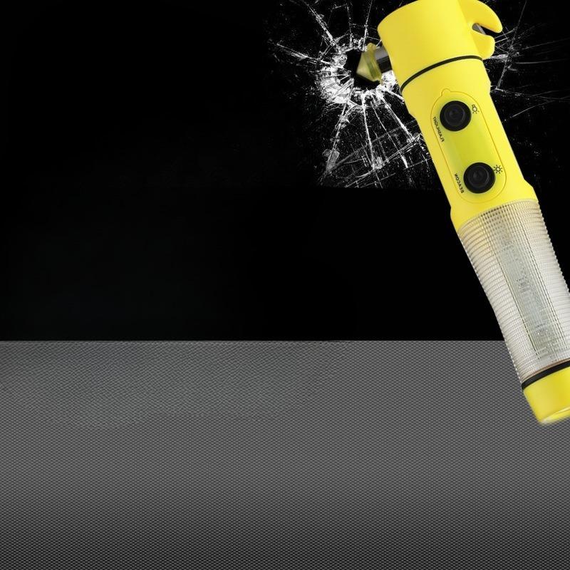 Multi-functional Car-specific Safety Hammer, Car Escape Window Glass Breaking Safety Hammer, Fire Flashlight - Four-in-one