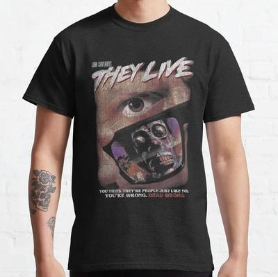 Oni žijí Retro Hororový film Oni žijí meme John carpenter vintage konzumovat 80. léta Mimozemská Grafická Trička velká velikost Dospělá Top tričko
