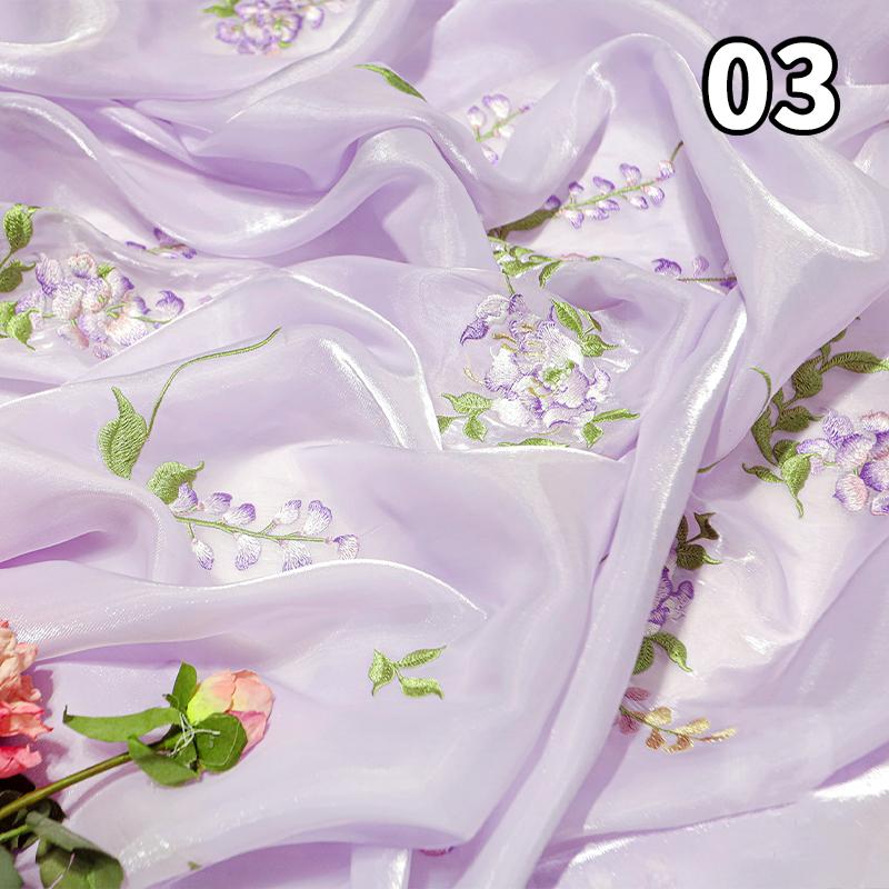 50X150Cm Chinese Style Embroidery Wisteria Fabric Gradient Edges Designer Fabric Diy Sewing Hanfu Dress Doll Costume Cloth