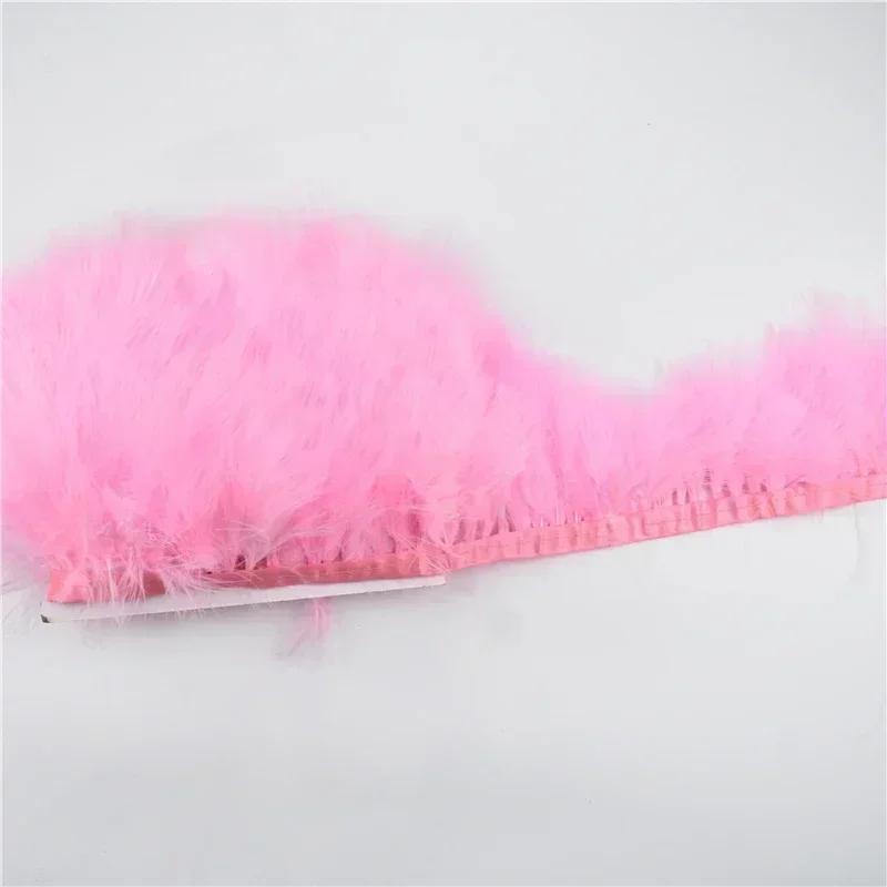 1Meter Marabou Feathers Tassel Fringe Trim Turkey Feather Tape Ribbon Clothes Sewing DIY Clothing Accessories Wedding Decoration