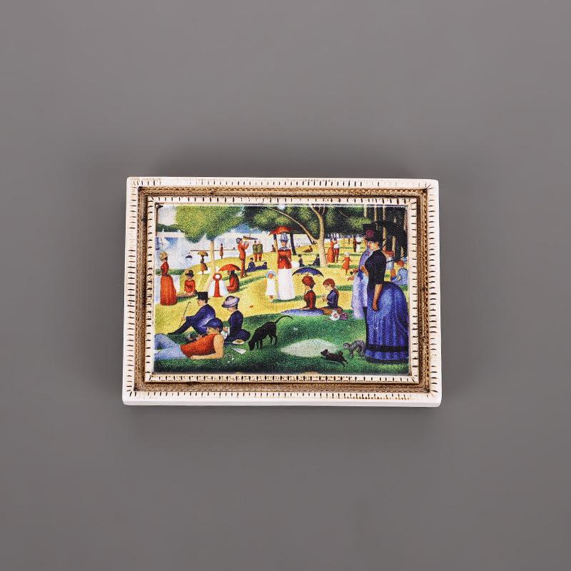 Magnet de frigider din rășină 3D: Pictură Faimoasă Autocolant Personaj Retro