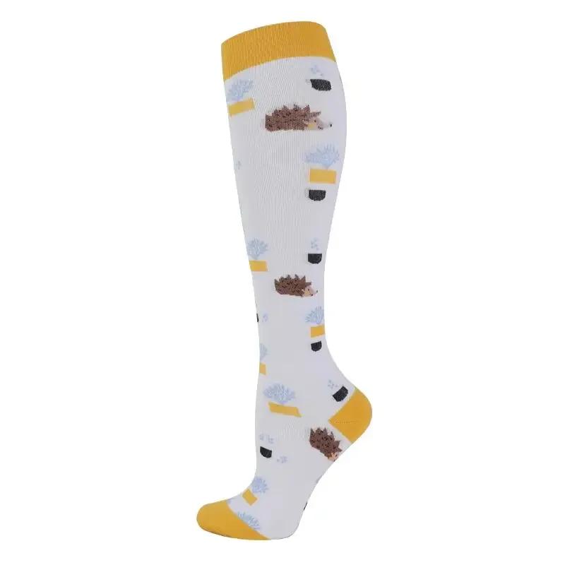 1Pair Snug Support Stockings For Compression Wear Cooling Running Cycling Pressure Soccer Adult Sock Korean Edition Network Pressure Socks