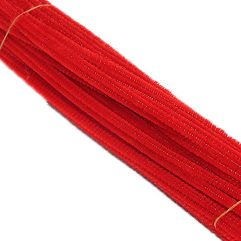 100pcs Pipe Cleaners Flexible Bendable Pure Color Polyester Chenille Stems DIY Children S Early Education Hand Made Toys