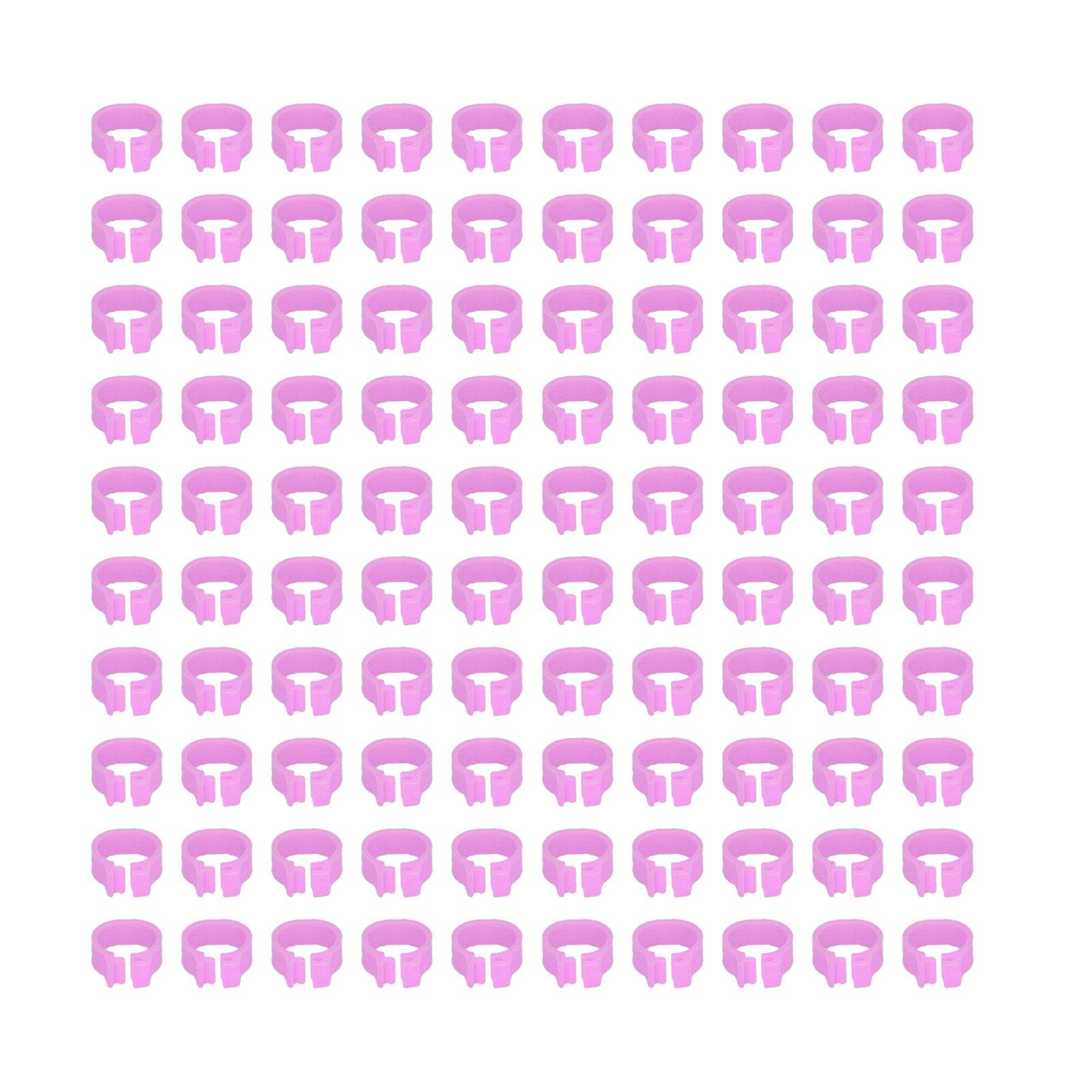 

100PCS 8mm Pigeons Identification Leg Rings Poultry Leg Bands No Words Pigeons Supplies pink