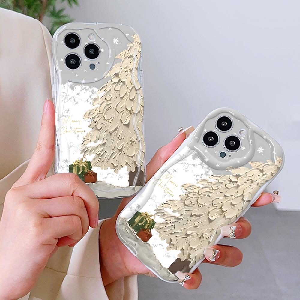 Roztomilý kreslený vzor krémová textura pouzdro vlnitý okraj měkký silikonový kryt pouzdro na telefon pro Xiaomi Redmi