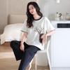 New Pure Cotton Pajamas Women's Spring and Summer Casual Fresh Short-sleeved Trousers Cool Cotton Can Be Worn Outside Loungewear Set