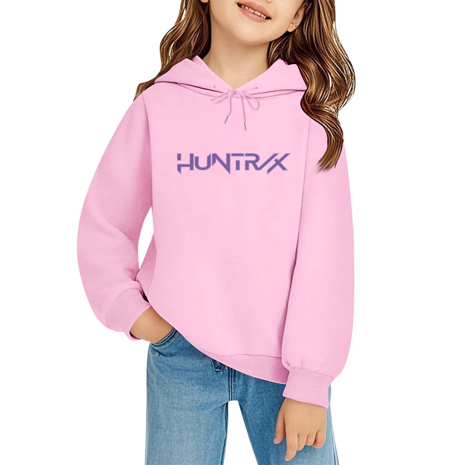 

Дитячий пуловер вільного крою з довгим рукавом, з капюшоном на шнурку та принтом літер 120 рожевий