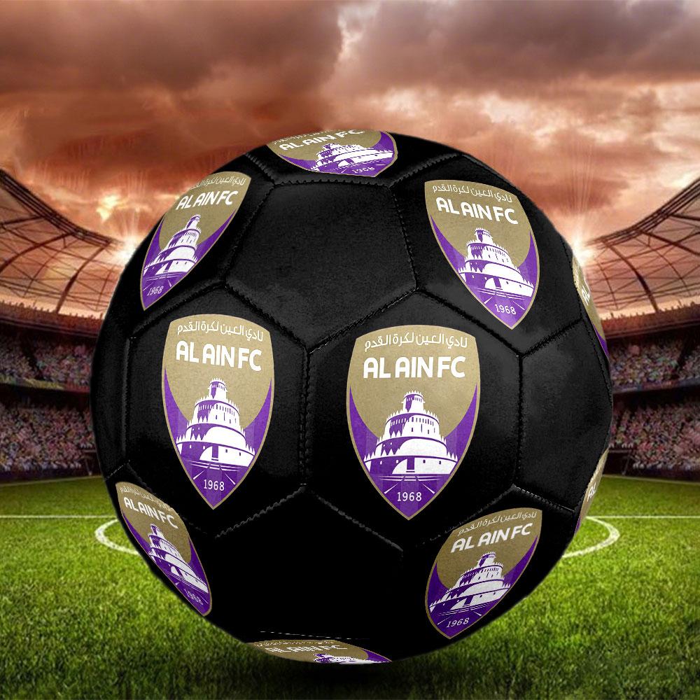 Al Ain FC Size 5 Soccer Ball, Machine-Stitched PVC, Durable & High Bounce, All Ages Fit, fan merchandise, matches & outdoor use.
