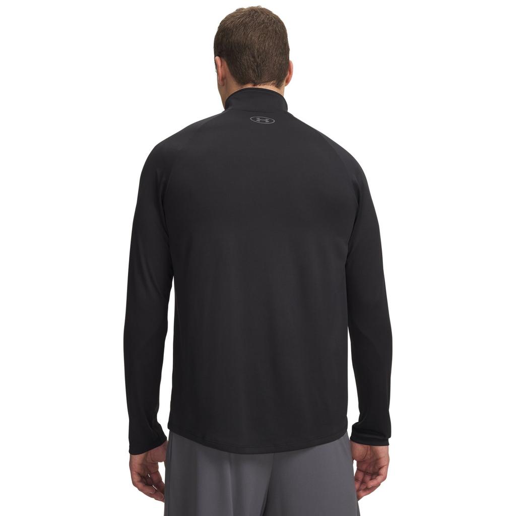 Under Armour Solid Color Half-Zip Running Training Fitness Long Sleeve T-Shirt Men Tops Black 1328495-001