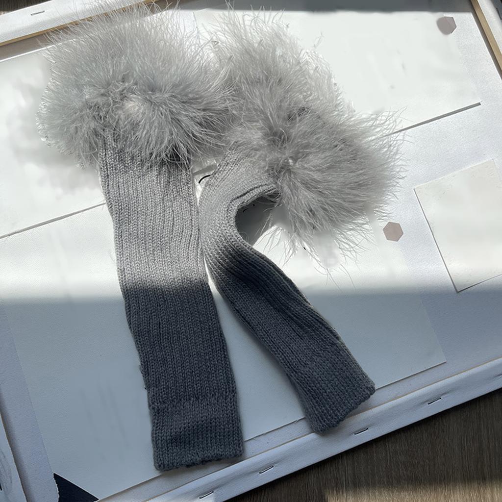 Mädchen Handschuhe Handgelenkwärmer Handschuhe Feder für Halloween Fingerlose Handschuhe Handgelenkwärmer Ärmel Winter für Teenager