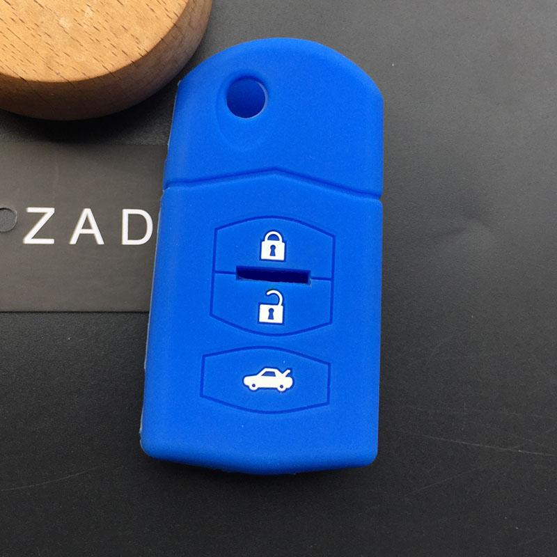 Silicone car key cover case for MAZDA 3 5 6 CX-5 CX-7 CX-9 Housing Miata MX-5 MPS SP23 3 button floding key