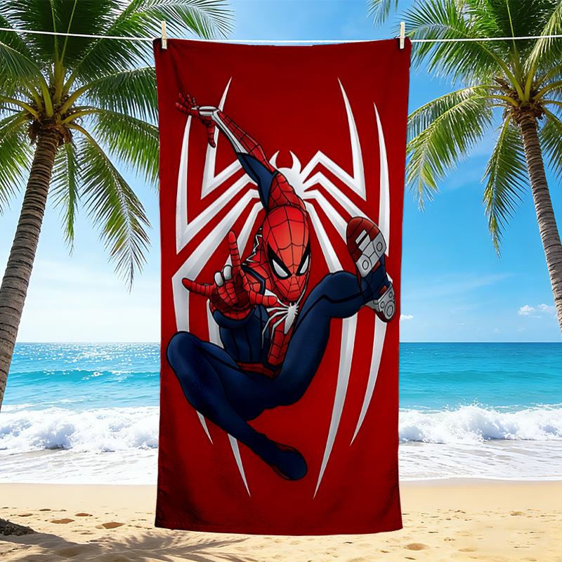 1Pc Spiderman Action Beach Towel, Quick Dry, Multi-Use for Beach Pool Gym Yoga Home Travel, Christmas, Halloween, Xmas Gift M929105
