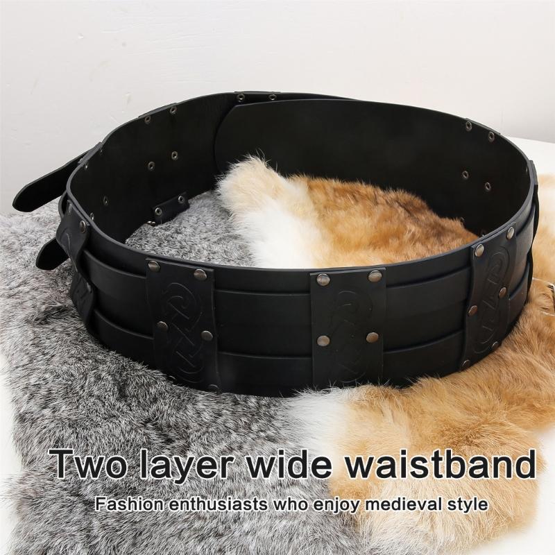 Middle Ages Waistband Perfect for Costume Parties Gatherings Cosplay Brown Belt Embossed Belt Brown Waistband