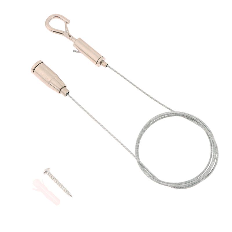 

1 шт. Трос с пружинным крюком, регулируемая подвесная бельевая веревка, фиксирующий замок ограждения, подъемный трос, подходит для легких панелей