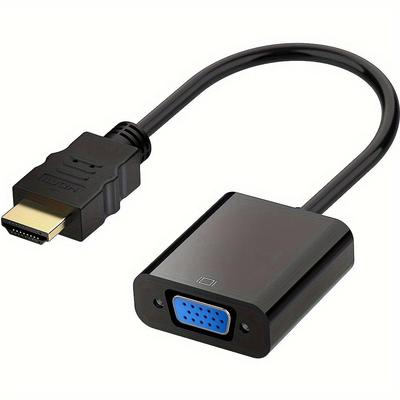 HDMI To VGA, Gold-Plated HDMI To VGA Adapter for Computers, Desktops, Laptops, PCs, Monitors, Projectors