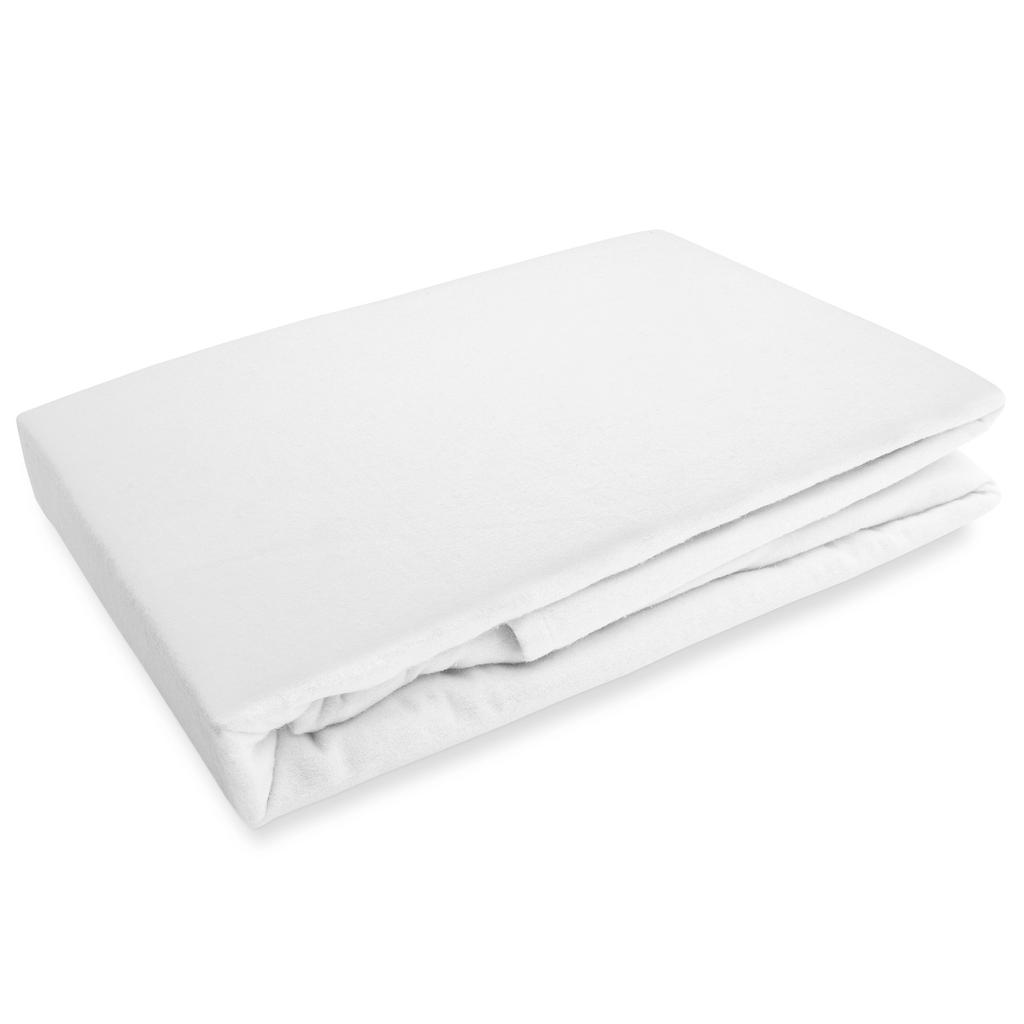 Flannel fitted sheet 140x200 SOFT warm FLANNEL white