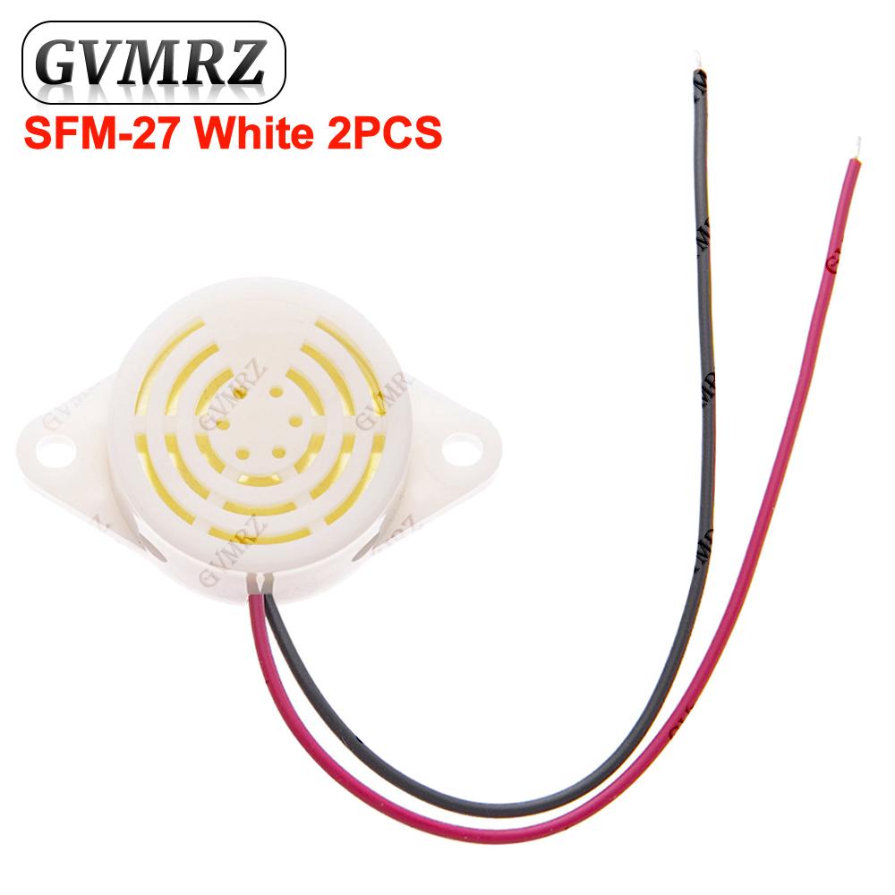 Wired Active Buzzer Assortment Kit 3-24V SFM-20B/SFM-27 (White/Black)/SHD4216  DC Continuous Sound for Alarm Systems & Arduino