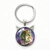 Lone Wolf Cat Ear Time Gem Keychain - Retro Style Unisex Alloy Keyring