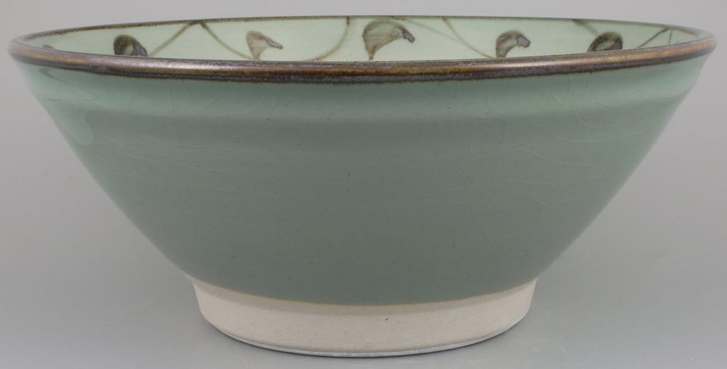 Mino Ware Katouen Approximately 25cm Celadon Arabesque Made In "By Size" 8-inch Mortar, Diameter, Design, Japan, 523-0013a