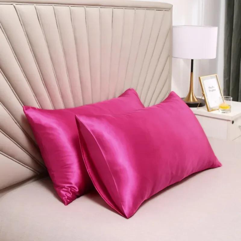 1 Pair 100% Silk Pillowcase Pillow Cover Silky Satin Hair Beauty Pillowcase Comfortable Pillow Case Home Decor Pillow Covers