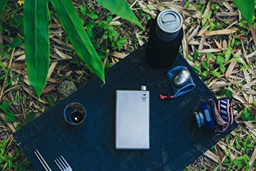 Keith Pure Titanium Square 200ml Small Water Bottle for Stylish and Portable and Portable Flask, (Ti9307), Authentic, Lightweight, Rust-Resistant,