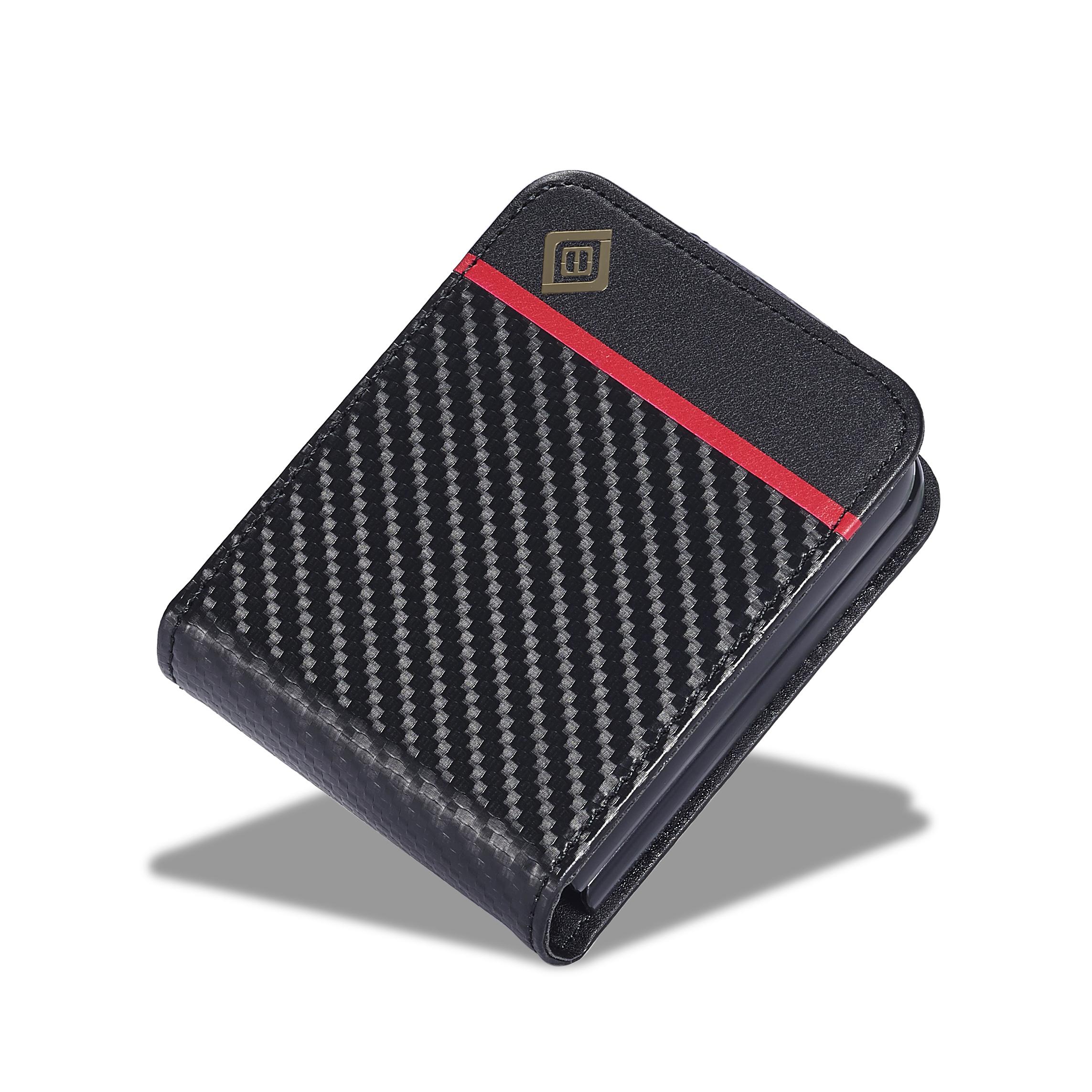 

Phone Case for Samsung Galaxy Z Flip 7 Fe Flip6 5 4 3 5G Buckle Carbon Fiber Texture Pu Leather Card Slot Holder Folding Cover Galaxy Z Flip7 FE