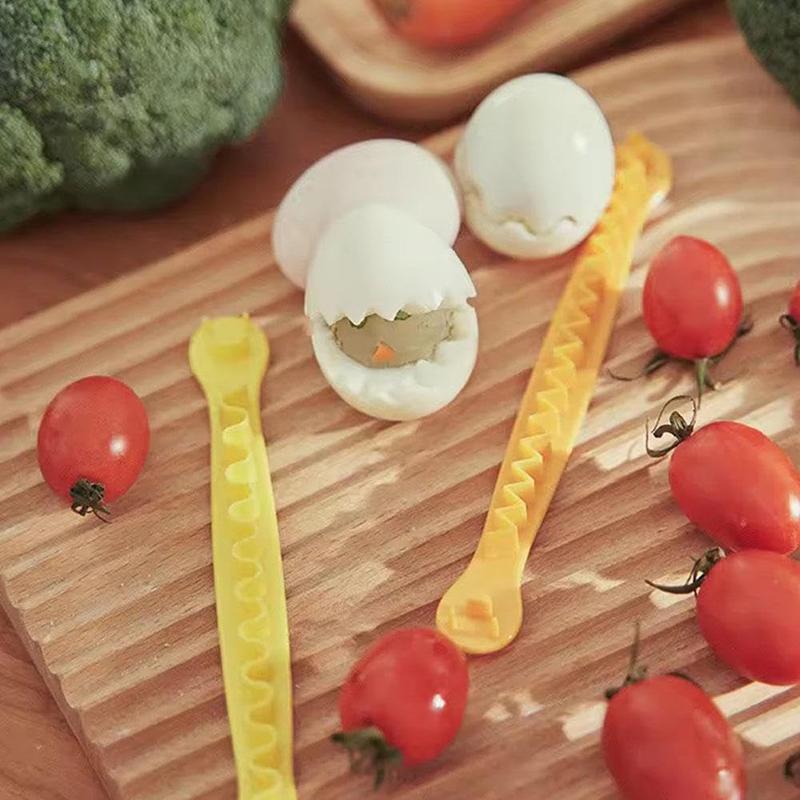 2 ks Krajkový kráječ vajec Kráječ vajec Roztomilý tvar skořápky Vytváření Vařená vejce Bento Řezání květin Kuchyňské pomůcky Nástroje