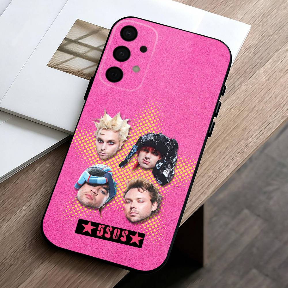 P-Popular Rock B-Band 5-5SOS Phone Case For Samsung Galaxy A73,A72,A71,A70,A53,A52,A51,Others Soft Black Cover