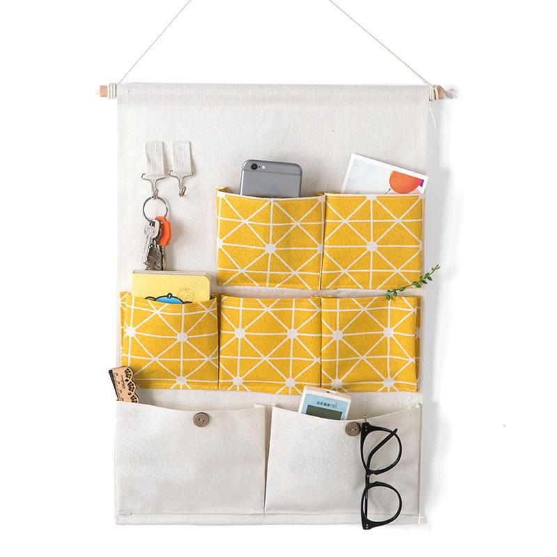 Organize Your Space with Fabric Pocket Bag Wall Hanging Storage for Bedroom and Bathroom