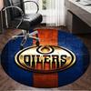 1PC Energetic Oilers Team Spirit Round Rug, Non-slip Chair Mat, Home Decor, Circle Carpet Perfect for Office, Bedroom, Living Room,Christmas gift