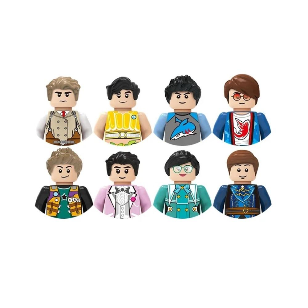 Stadt Charaktere Actionfiguren Bausteine Polizist Lehrer Feuerwehrmann Beruf Mini Figur Puppen Bricks Set Kinderspielzeug